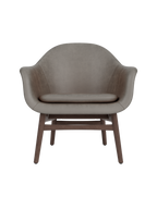 Lounge Chair on Solid Wood Frame Curved Shell, Angled Backrest