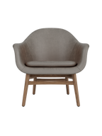 Lounge Chair on Solid Wood Frame Curved Shell, Angled Backrest