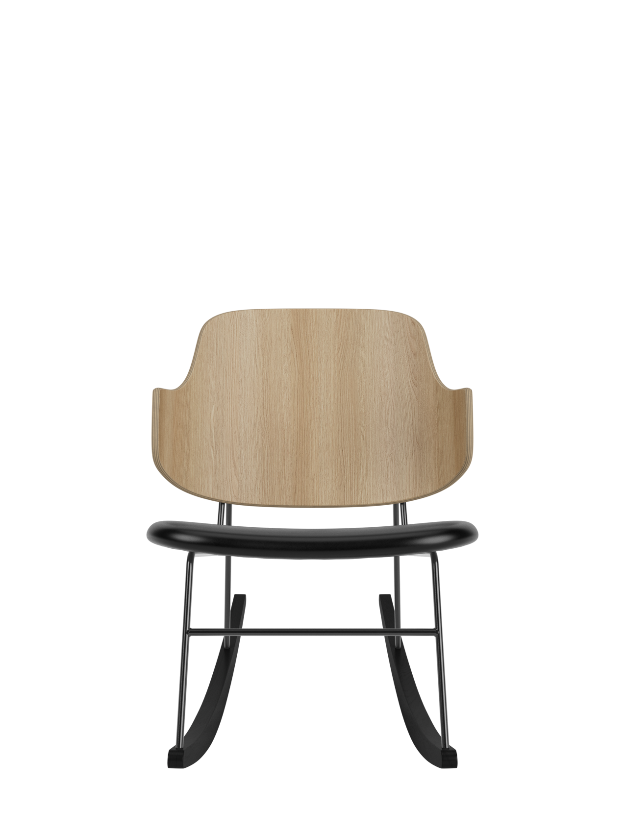Rocking Chair in Oak or Walnut Veneer Steel Frame