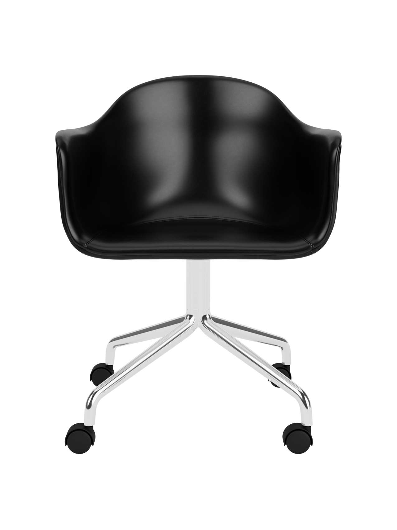 Swivel Dining Chair with Casters, Polished Aluminium Base ¨C 25mm Foam