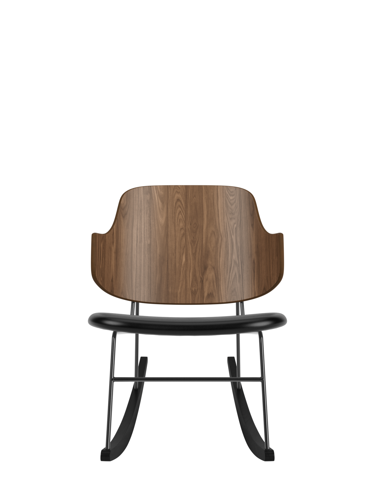 Rocking Chair in Oak or Walnut Veneer Steel Frame
