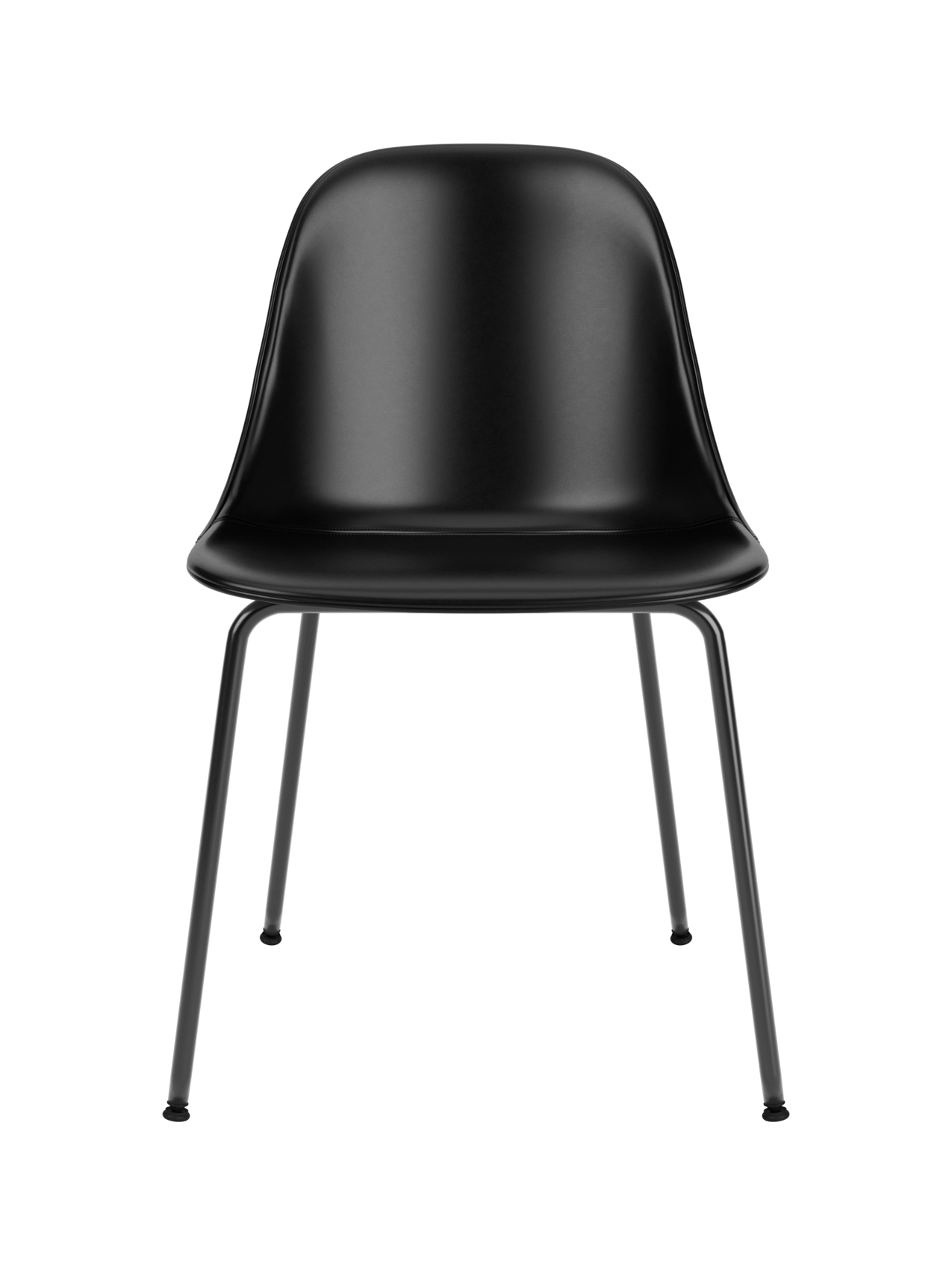 Side Dining Chair, Black Steel Base ¨C Compact Shell, Textile or Leather