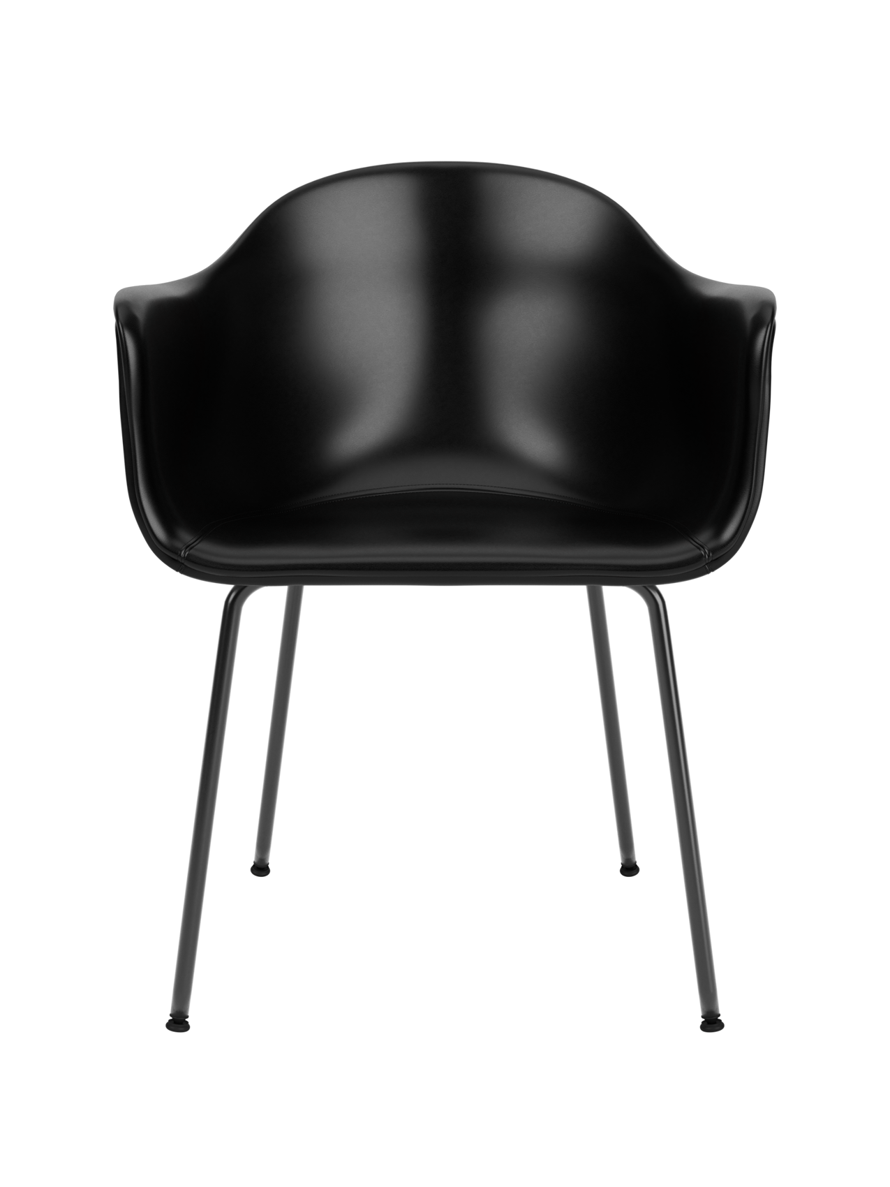 Upholstered Dining Chair, Black Steel Base ¨C High Back, 25mm Foam Seat