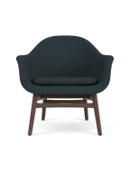 Lounge Chair on Solid Wood Frame Curved Shell, Angled Backrest