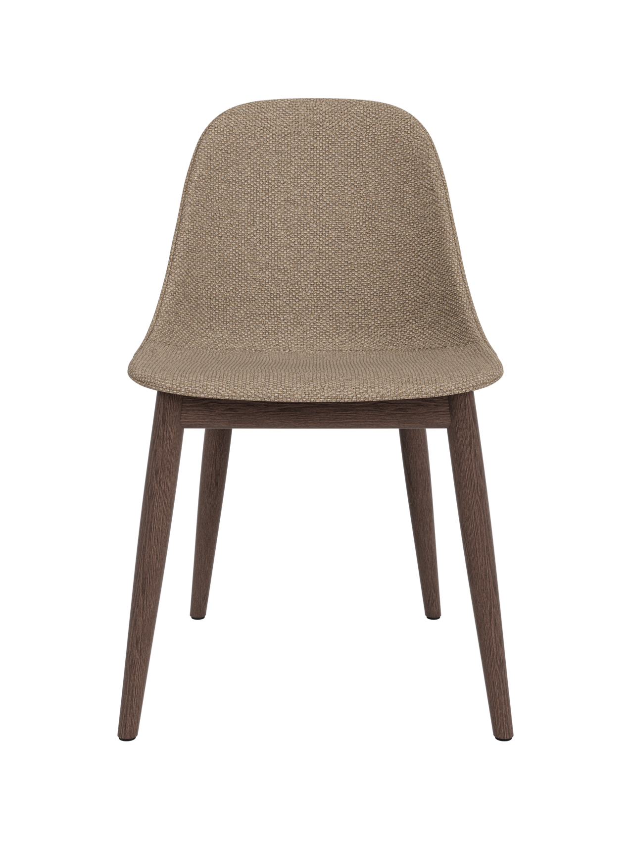 Side Dining Chair, Wooden Base ¨C Compact Shell, Textile or Leather