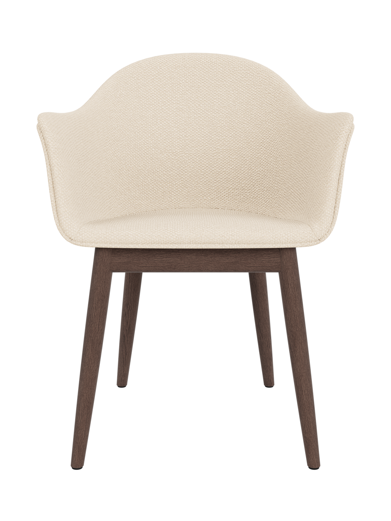 Upholstered Dining Chair, Wooden Base ¨C High Back, Outward Armrests