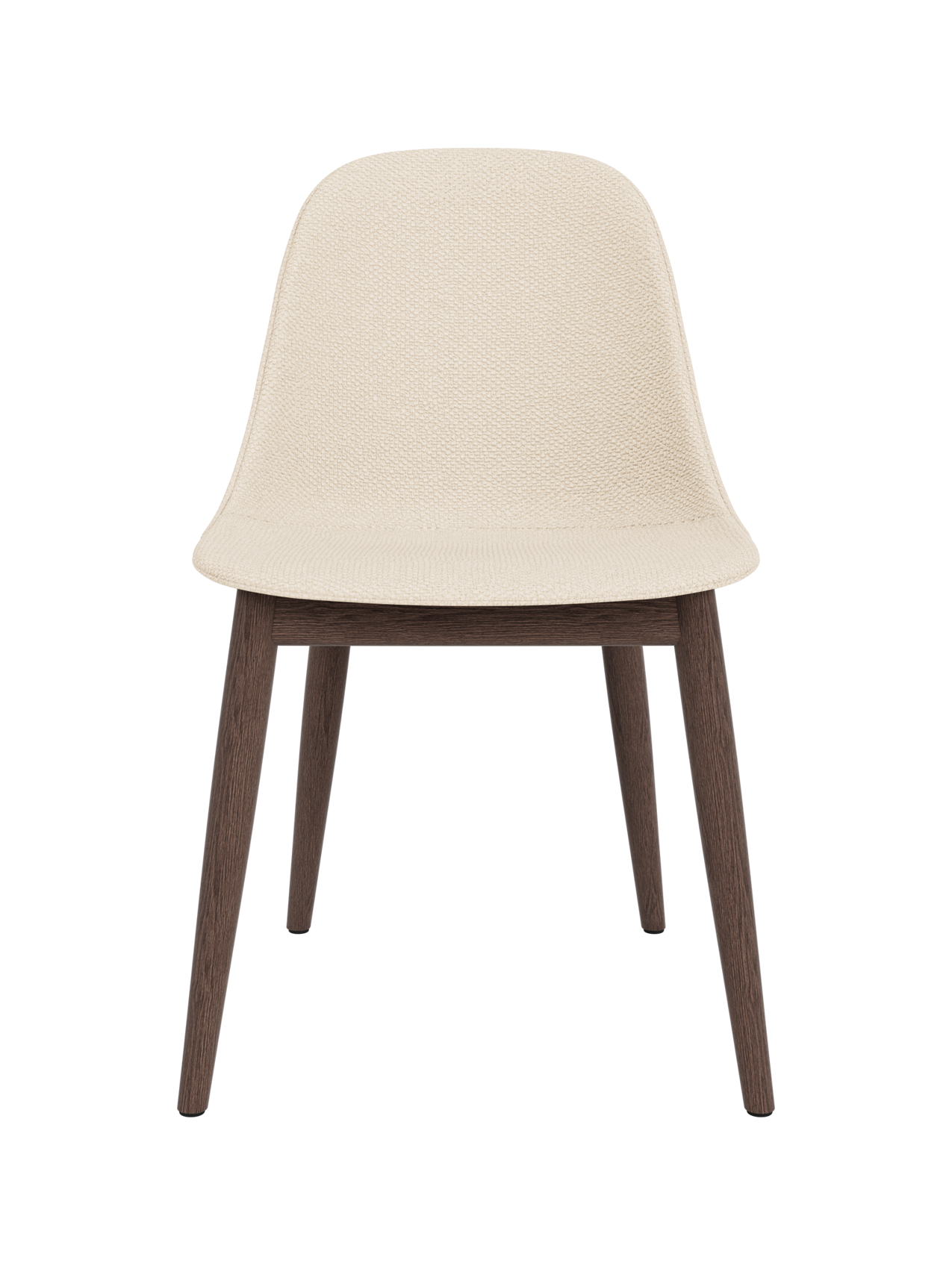 Side Dining Chair, Wooden Base ¨C Compact Shell, Textile or Leather