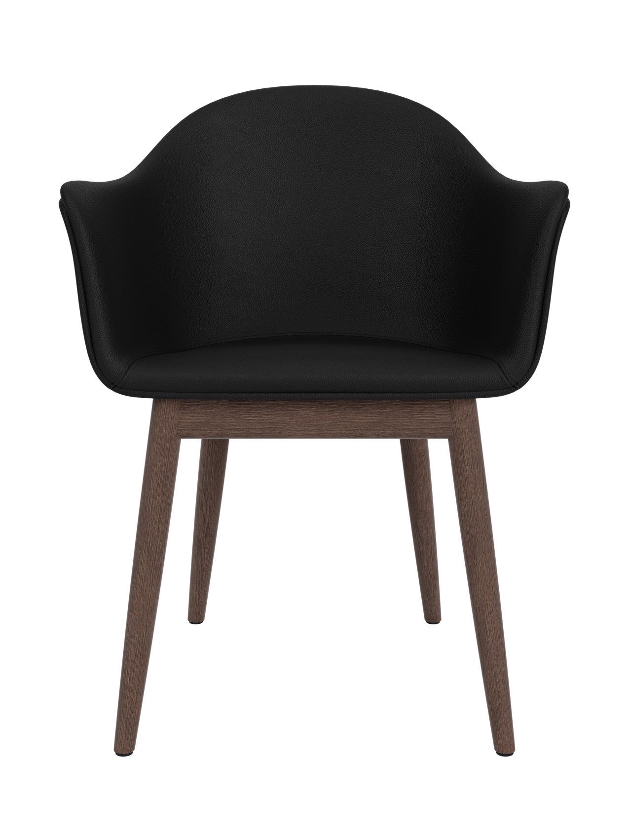 Upholstered Dining Chair, Wooden Base ¨C High Back, Outward Armrests