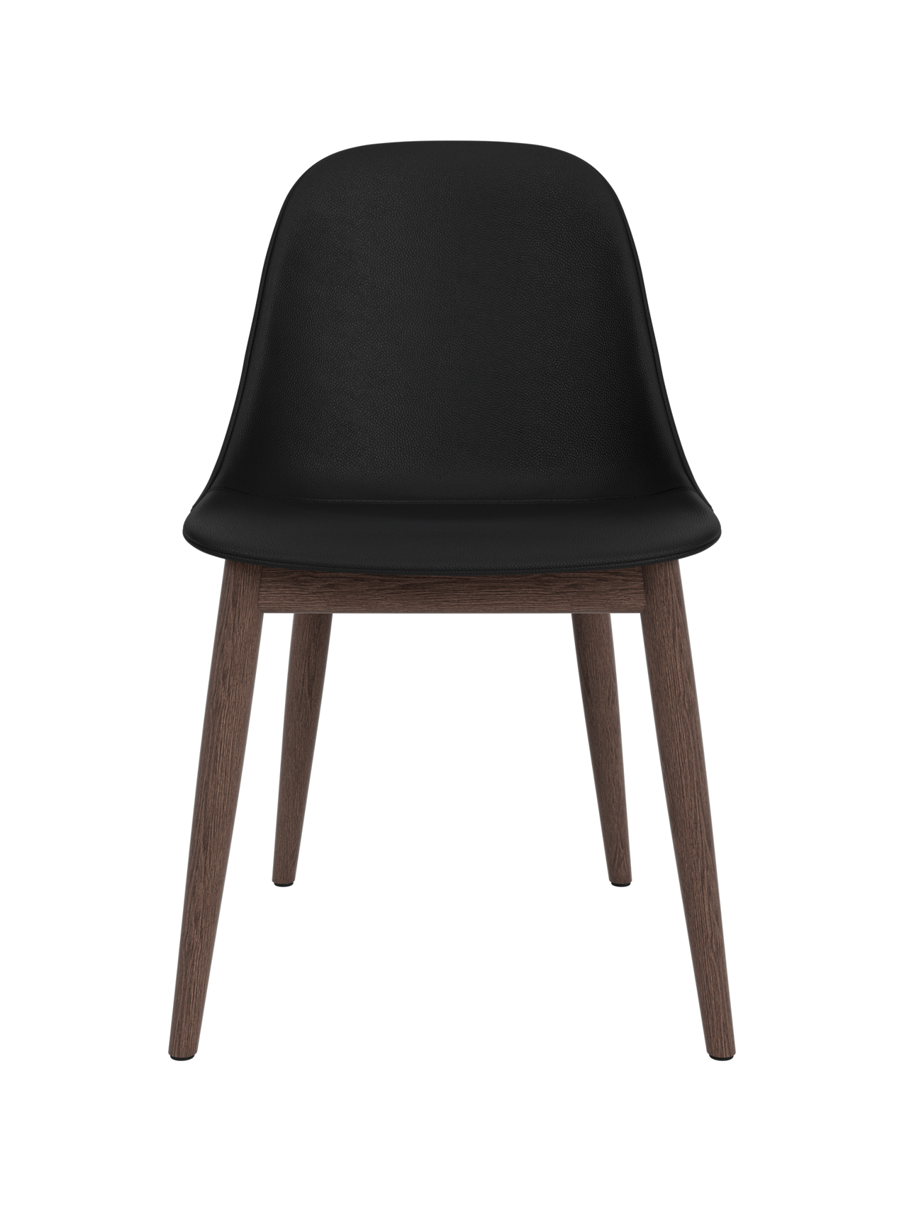 Side Dining Chair, Wooden Base ¨C Compact Shell, Textile or Leather