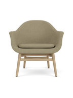 Lounge Chair on Solid Wood Frame Curved Shell, Angled Backrest
