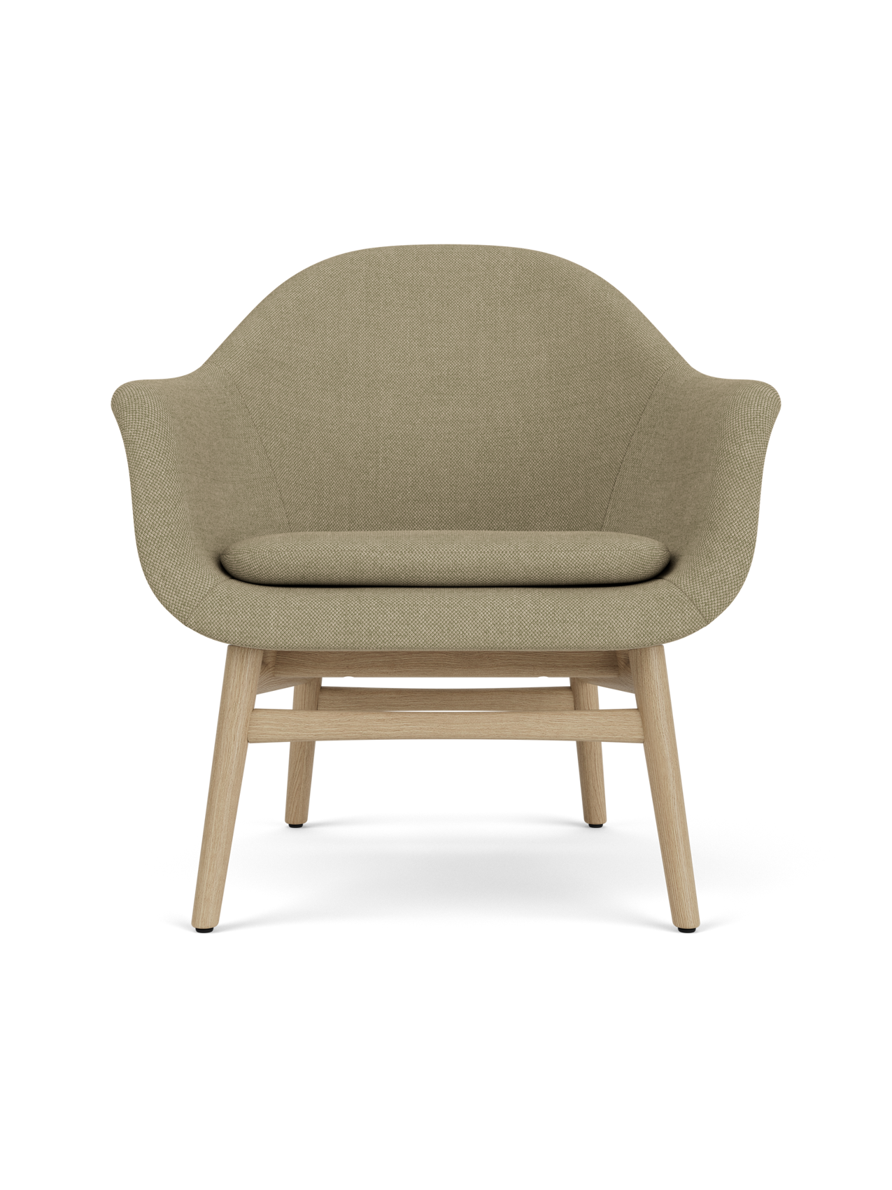 Lounge Chair on Solid Wood Frame Curved Shell, Angled Backrest