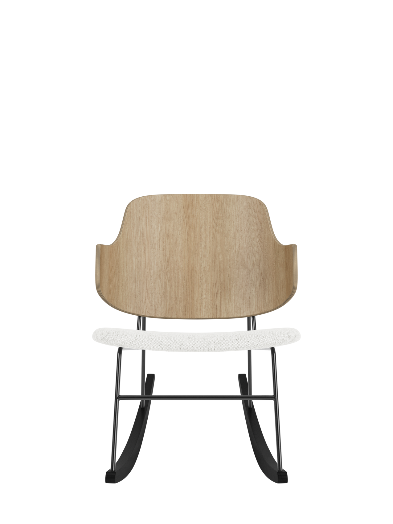 Rocking Chair in Oak or Walnut Veneer Steel Frame