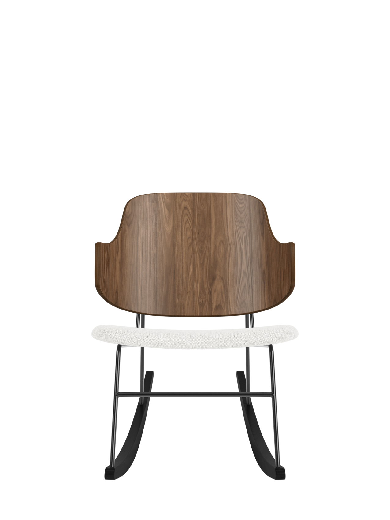 Rocking Chair in Oak or Walnut Veneer Steel Frame