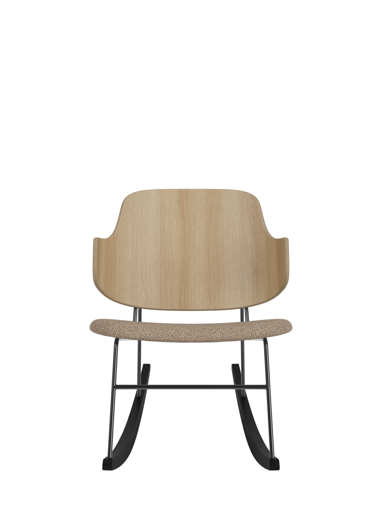 Rocking Chair in Oak or Walnut Veneer Steel Frame