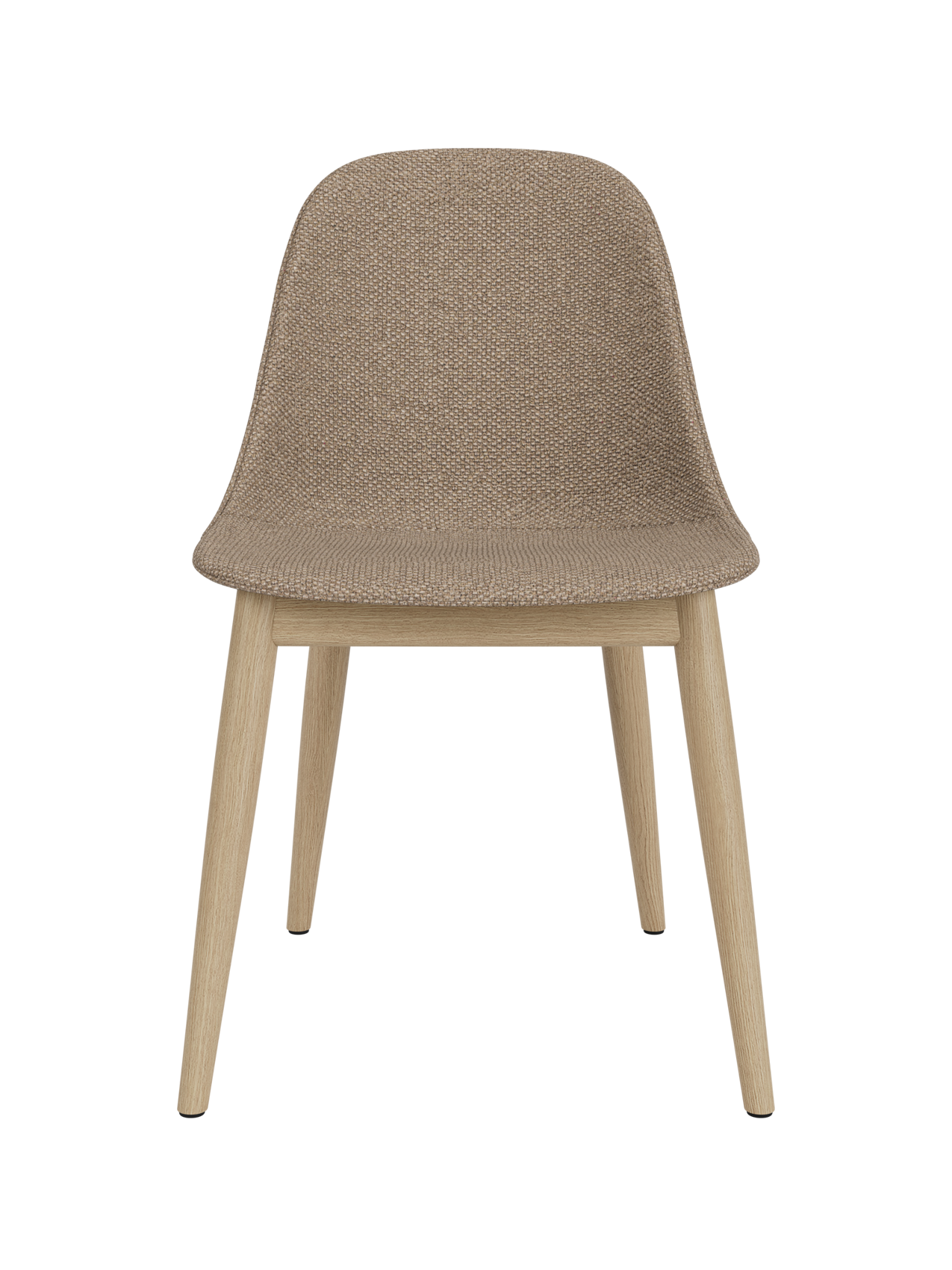 Side Dining Chair, Wooden Base ¨C Compact Shell, Textile or Leather