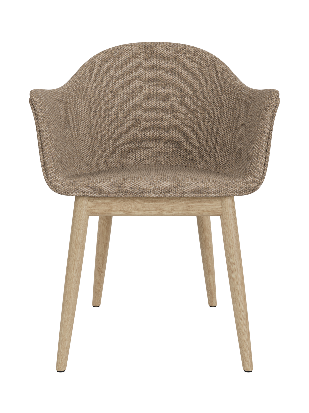 Upholstered Dining Chair, Wooden Base ¨C High Back, Outward Armrests