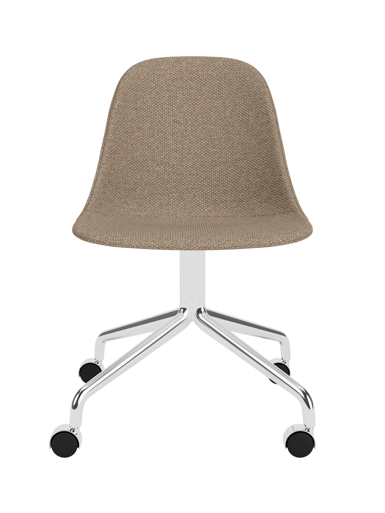 Swivel Side Dining Chair with Casters, Polished Aluminium Base ¨C 25mm Foam