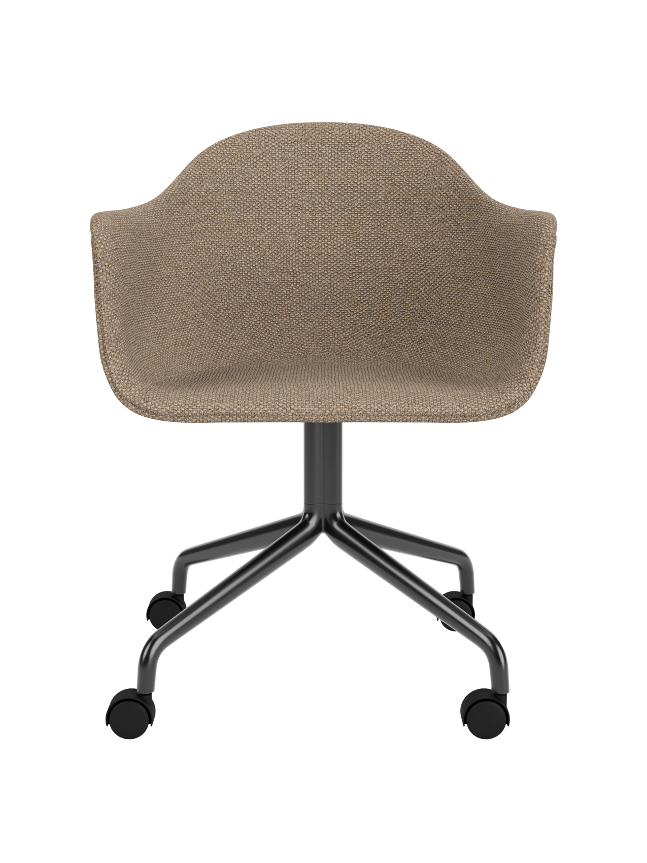 Swivel Dining Chair with Casters, Black Star Base ¨C 25mm Foam Seat