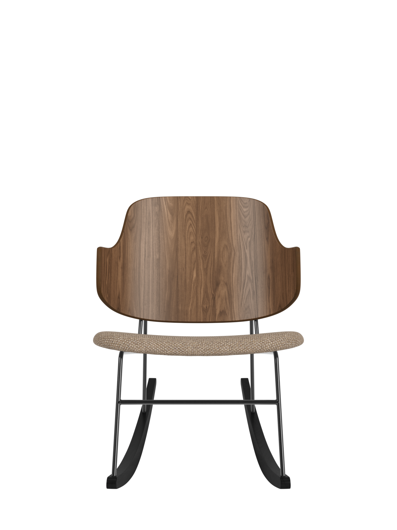 Rocking Chair in Oak or Walnut Veneer Steel Frame