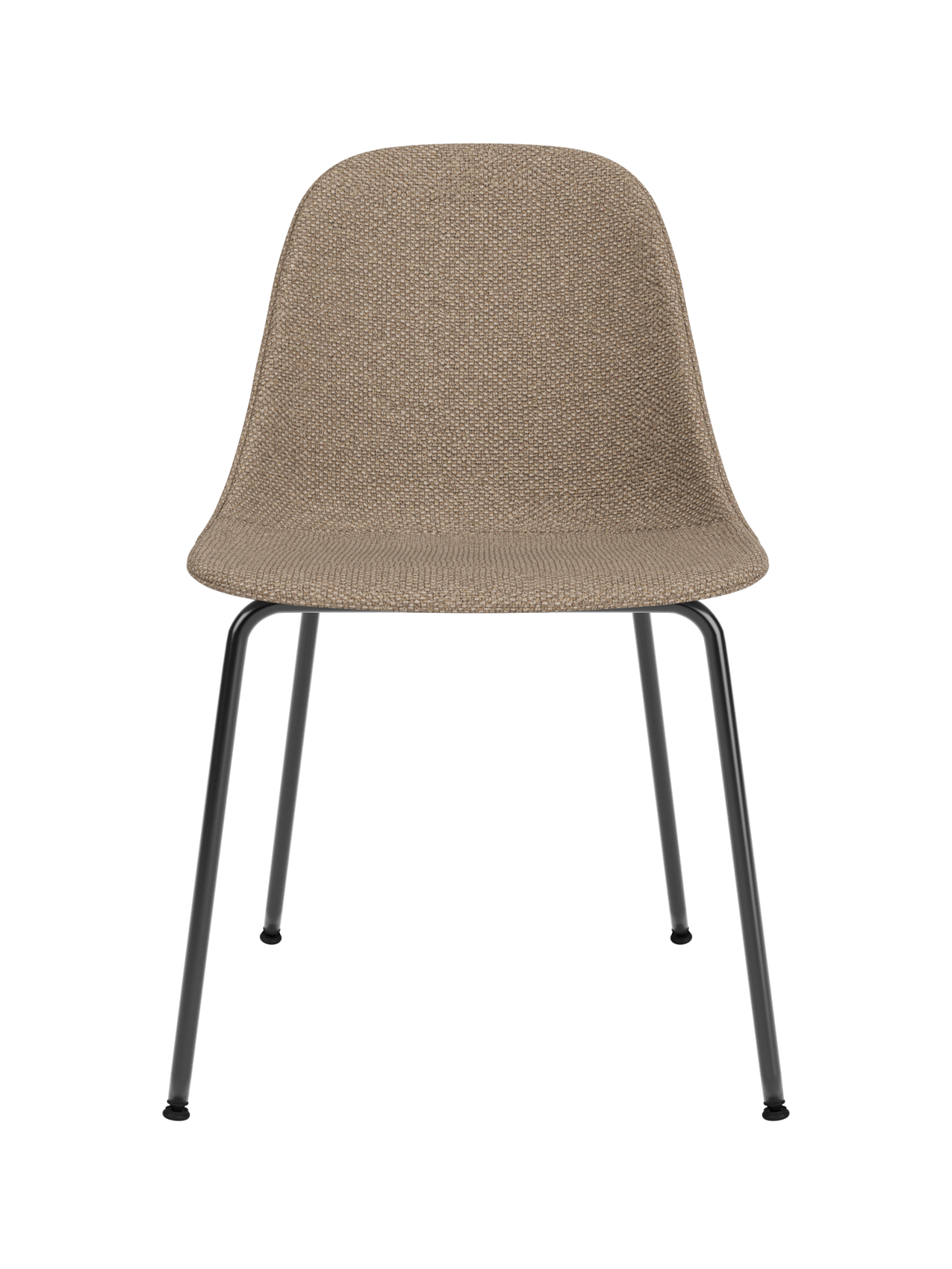 Side Dining Chair, Black Steel Base ¨C Compact Shell, Textile or Leather