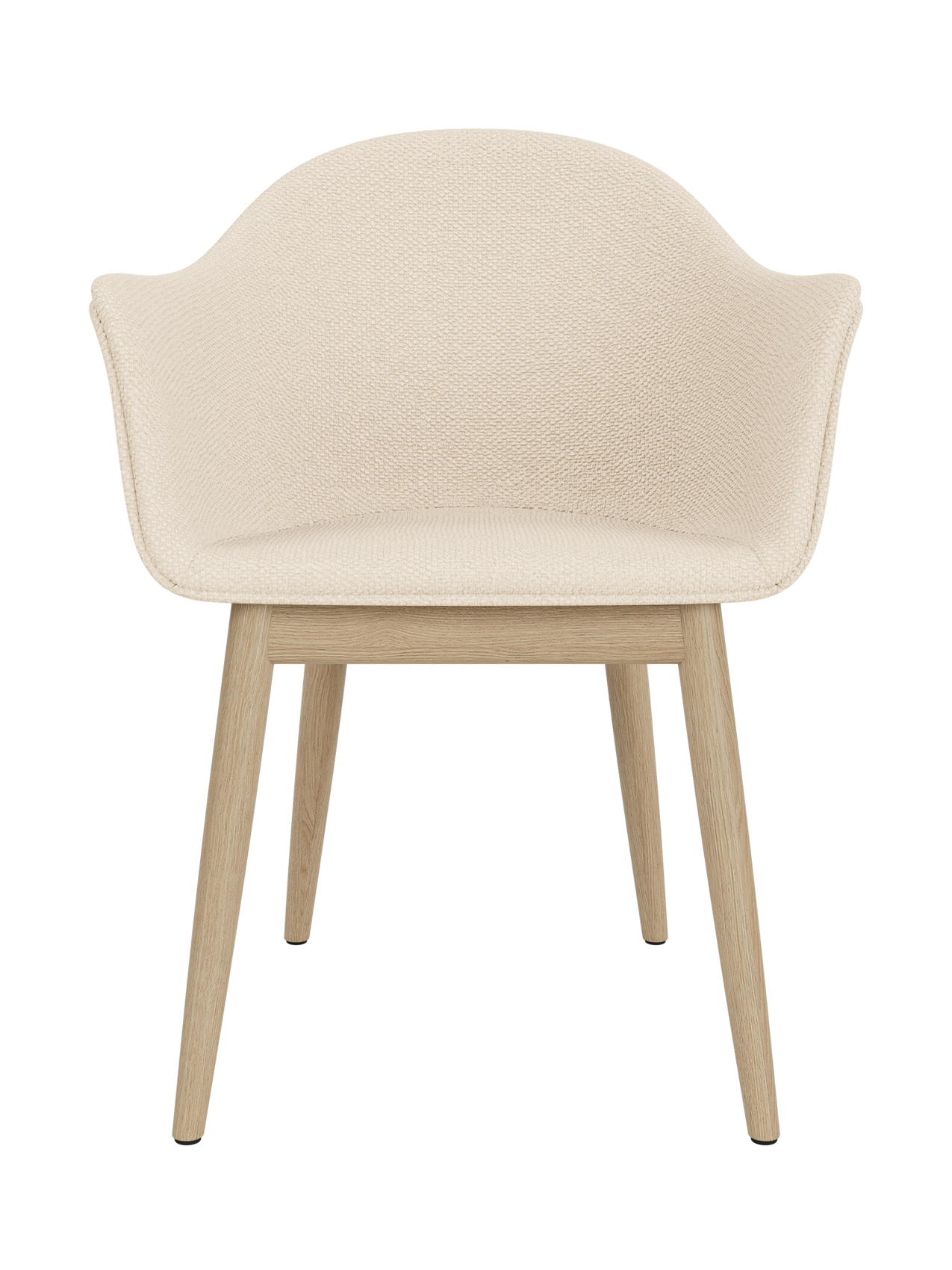 Upholstered Dining Chair, Wooden Base ¨C High Back, Outward Armrests