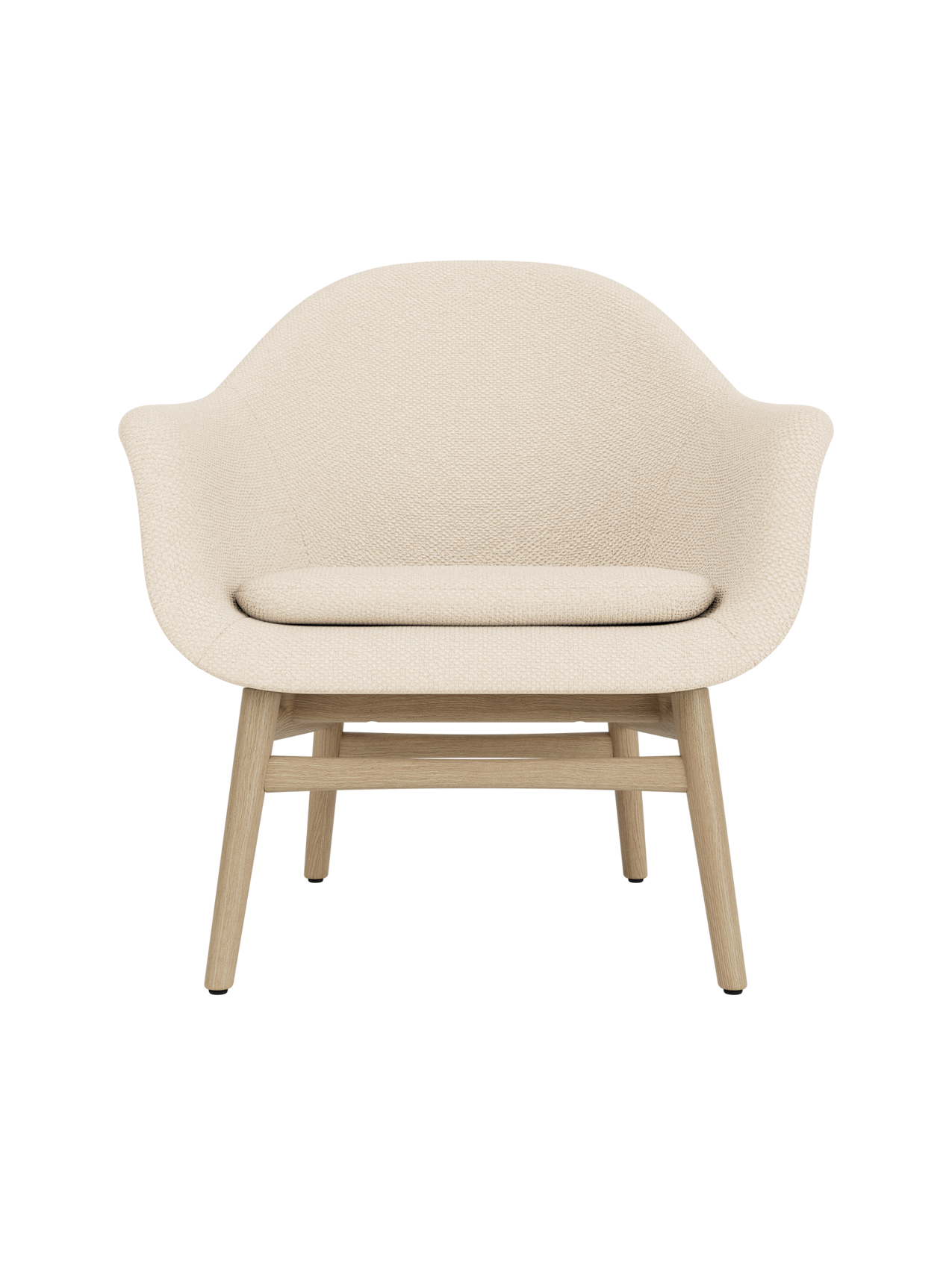 Lounge Chair on Solid Wood Frame Curved Shell, Angled Backrest