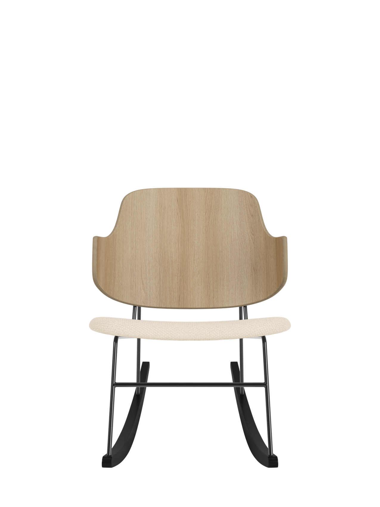 Rocking Chair in Oak or Walnut Veneer Steel Frame