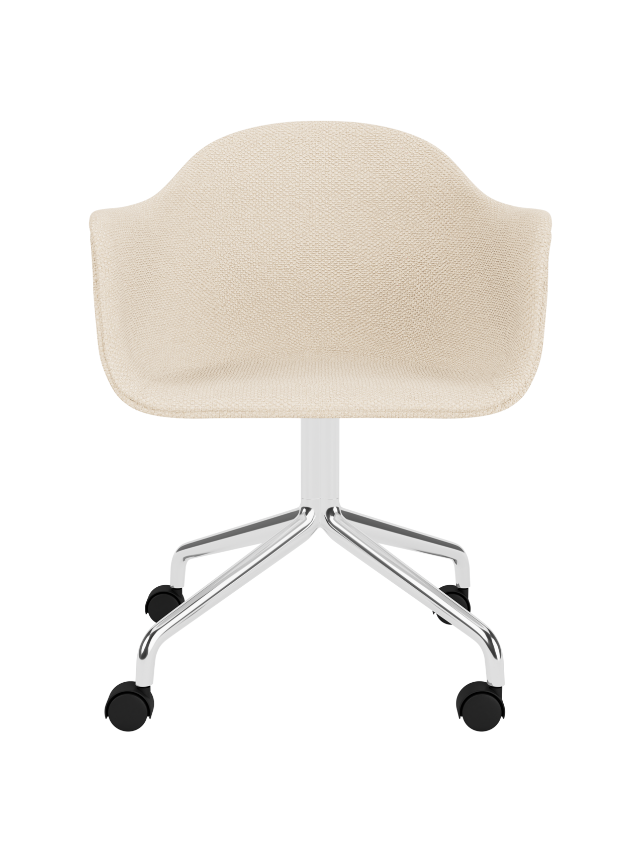 Swivel Dining Chair with Casters, Polished Aluminium Base ¨C 25mm Foam
