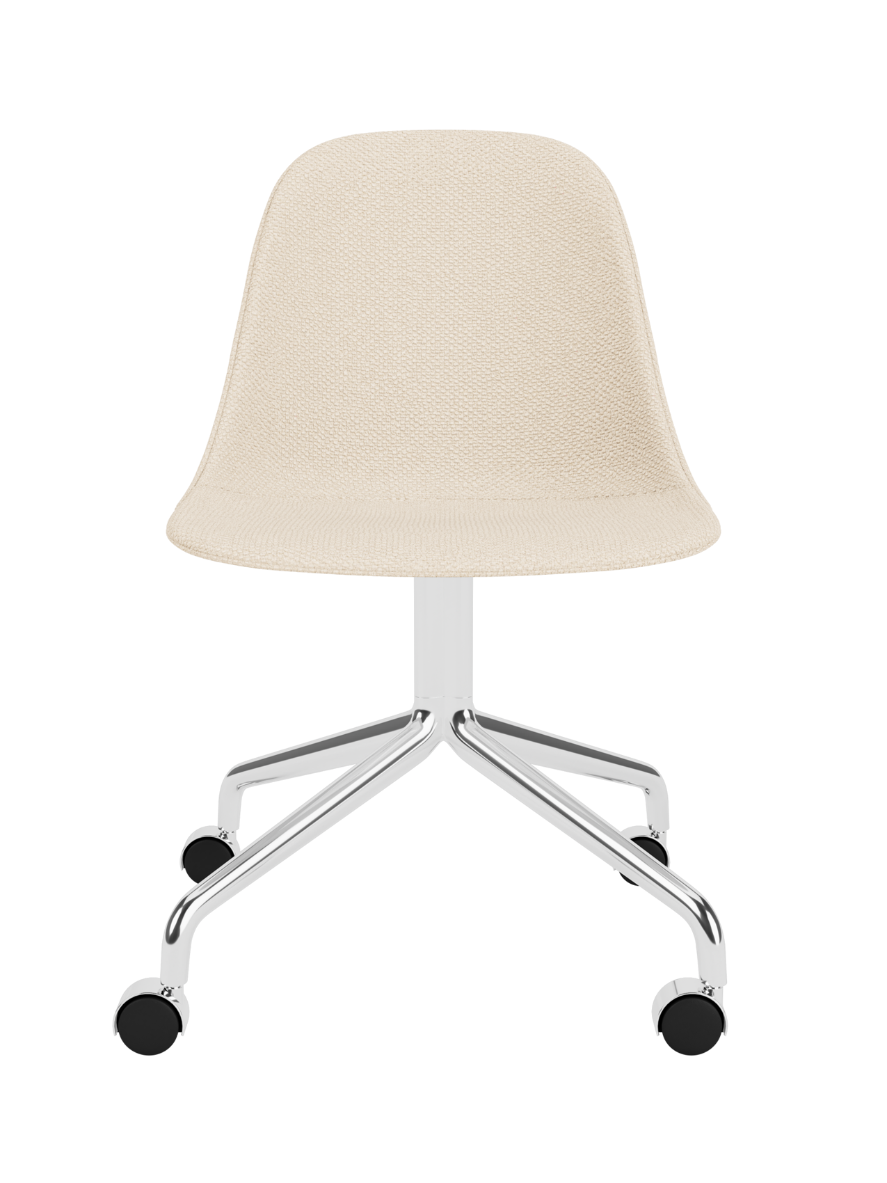 Swivel Side Dining Chair with Casters, Polished Aluminium Base ¨C 25mm Foam