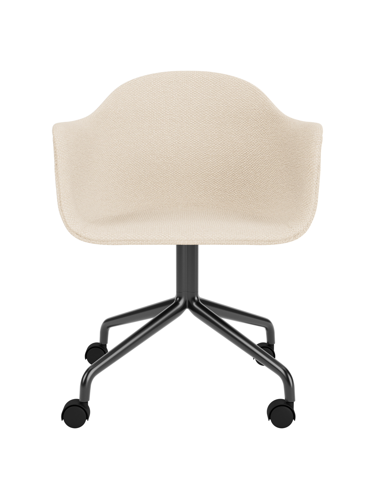 Swivel Dining Chair with Casters, Black Star Base ¨C 25mm Foam Seat
