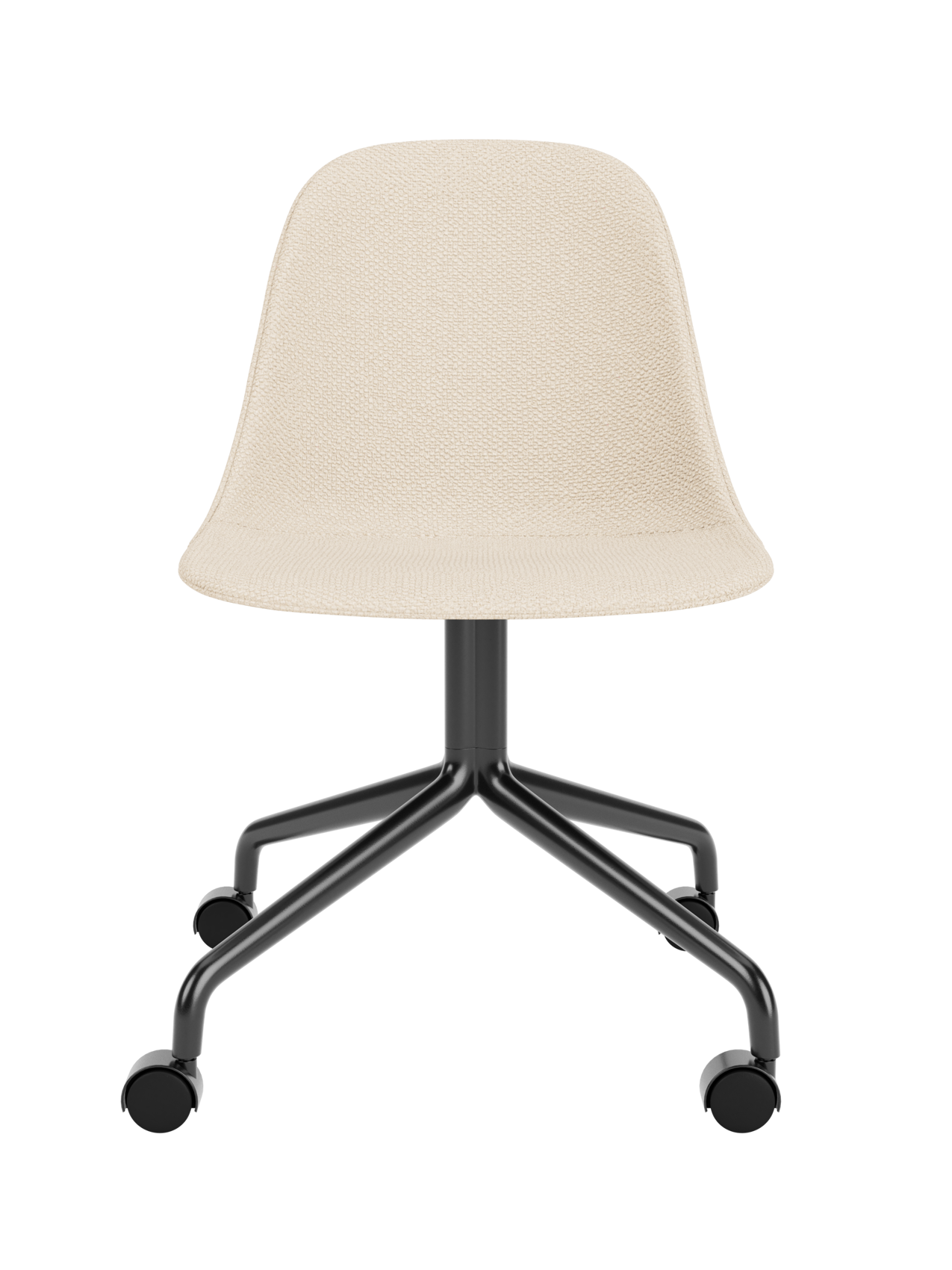 Swivel Side Dining Chair with Casters, Black Star Base ¨C 25mm Foam Seat