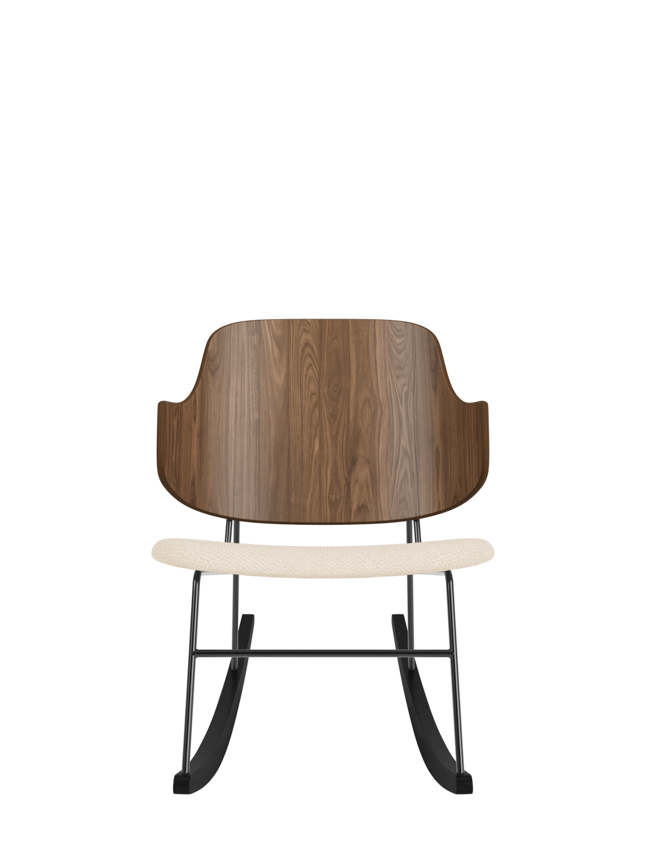 Rocking Chair in Oak or Walnut Veneer Steel Frame