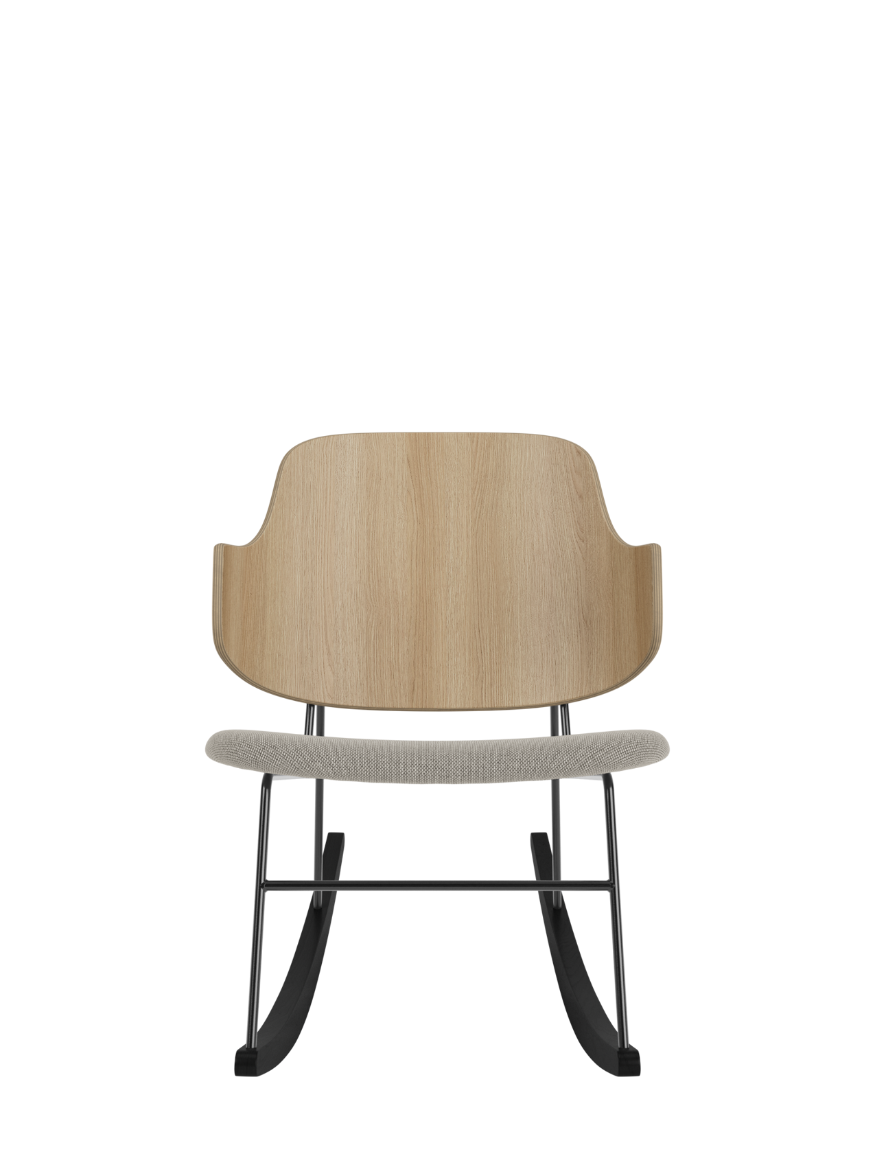 Rocking Chair in Oak or Walnut Veneer Steel Frame