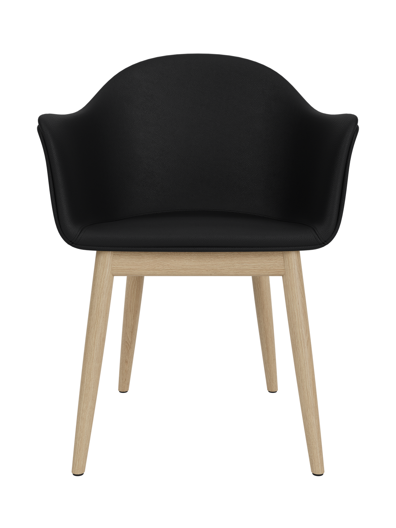 Upholstered Dining Chair, Wooden Base ¨C High Back, Outward Armrests