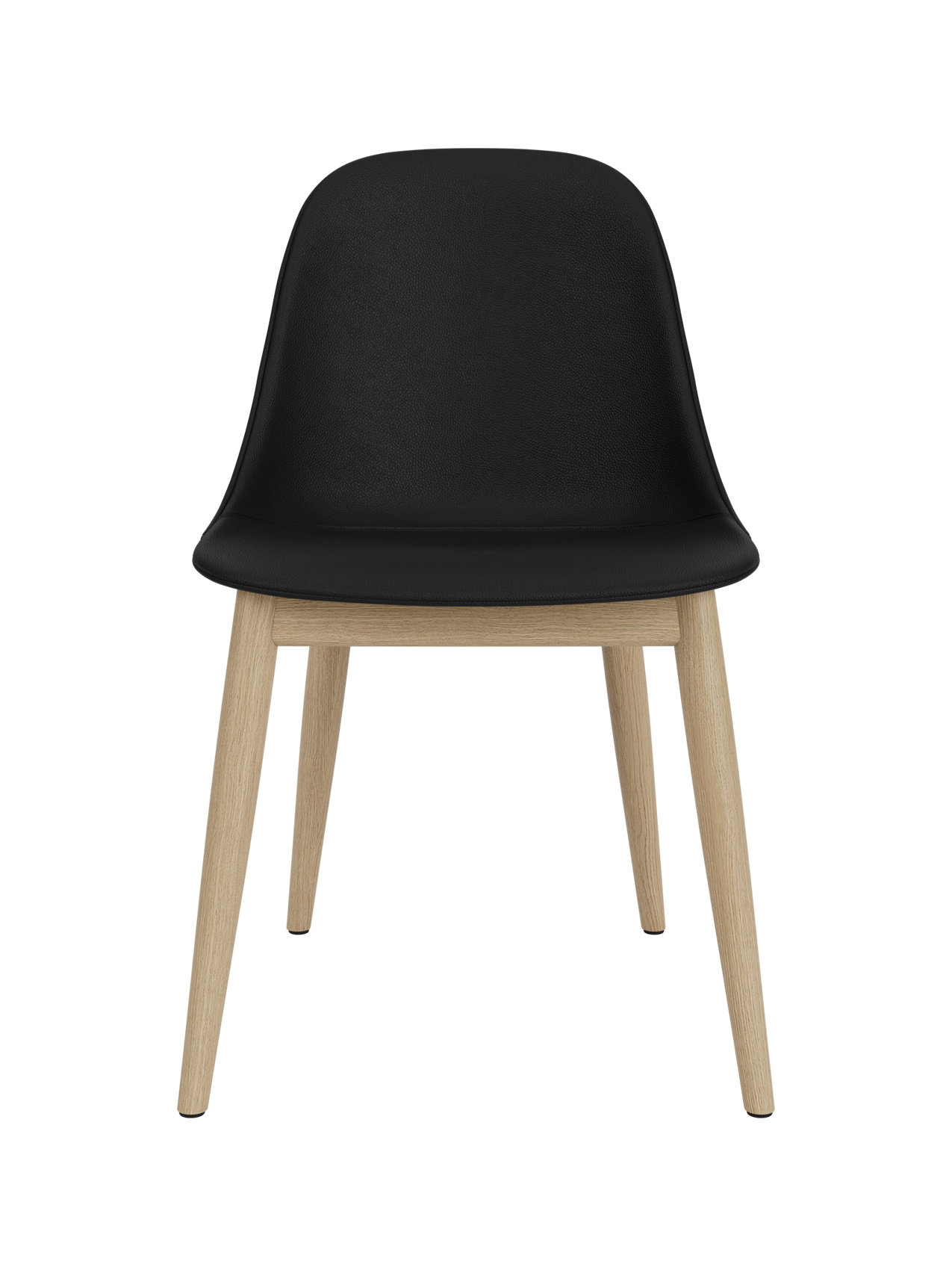 Side Dining Chair, Wooden Base ¨C Compact Shell, Textile or Leather