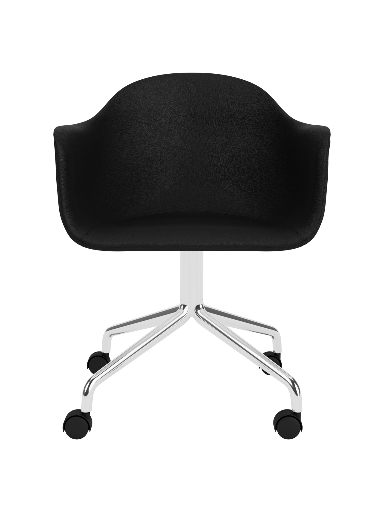 Swivel Dining Chair with Casters, Polished Aluminium Base ¨C 25mm Foam