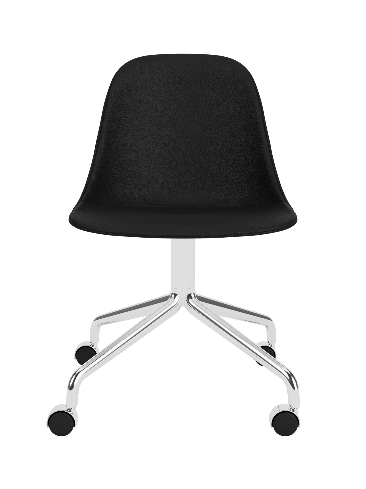 Swivel Side Dining Chair with Casters, Polished Aluminium Base ¨C 25mm Foam