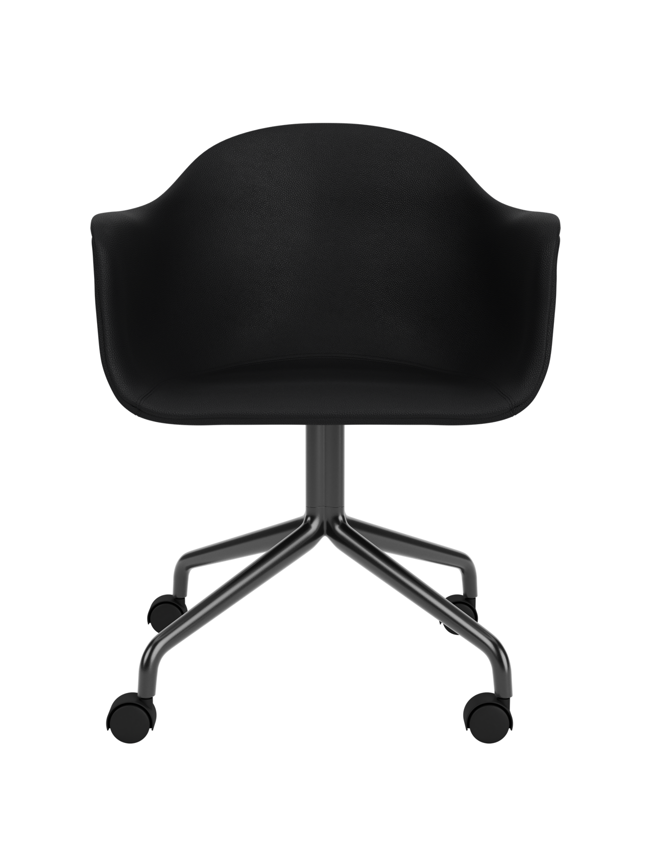 Swivel Dining Chair with Casters, Black Star Base ¨C 25mm Foam Seat