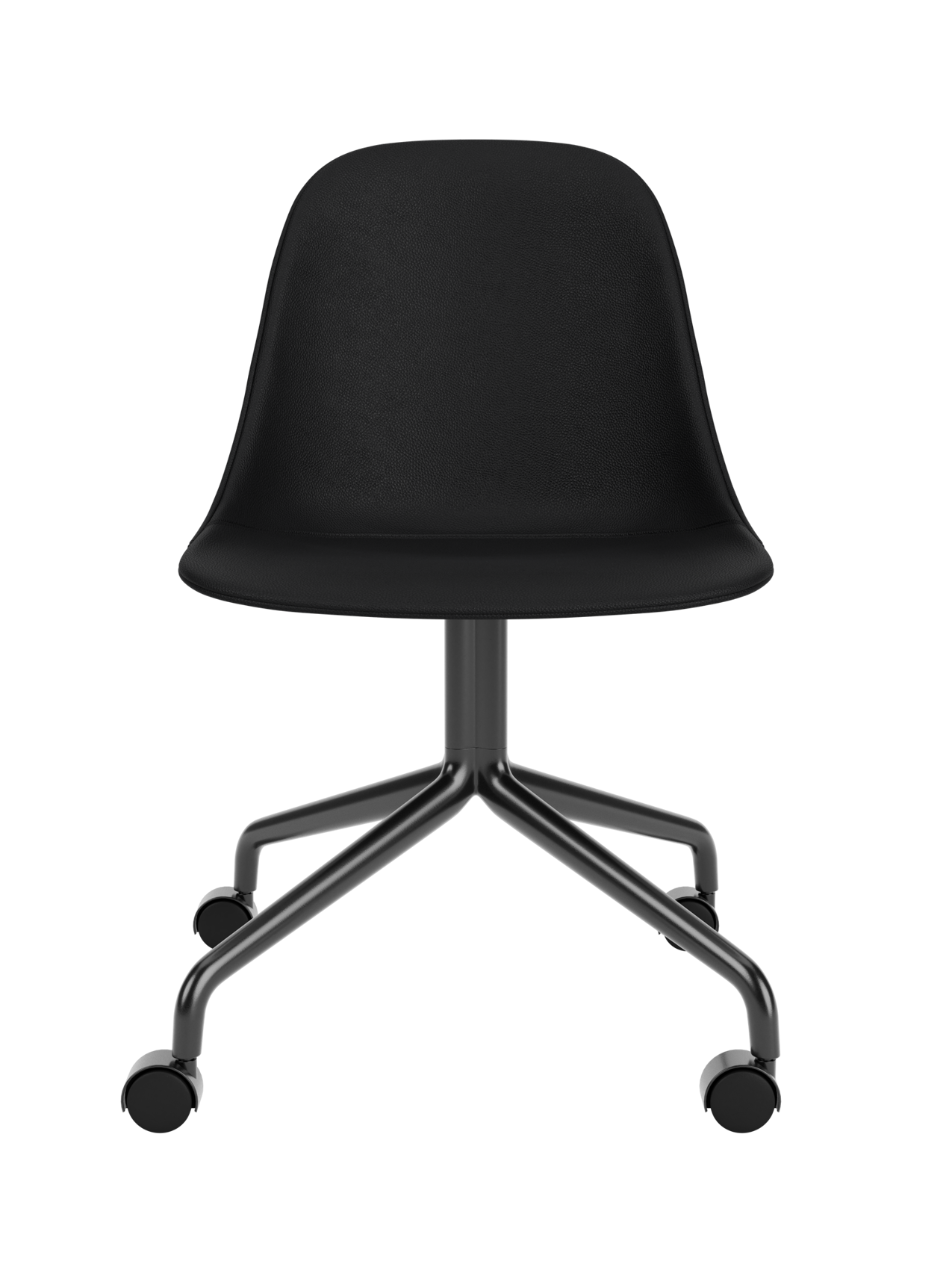 Swivel Side Dining Chair with Casters, Black Star Base ¨C 25mm Foam Seat