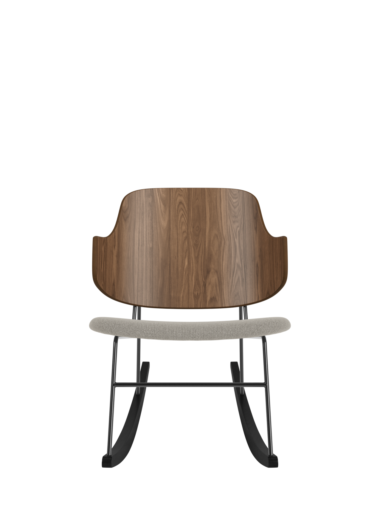 Rocking Chair in Oak or Walnut Veneer Steel Frame