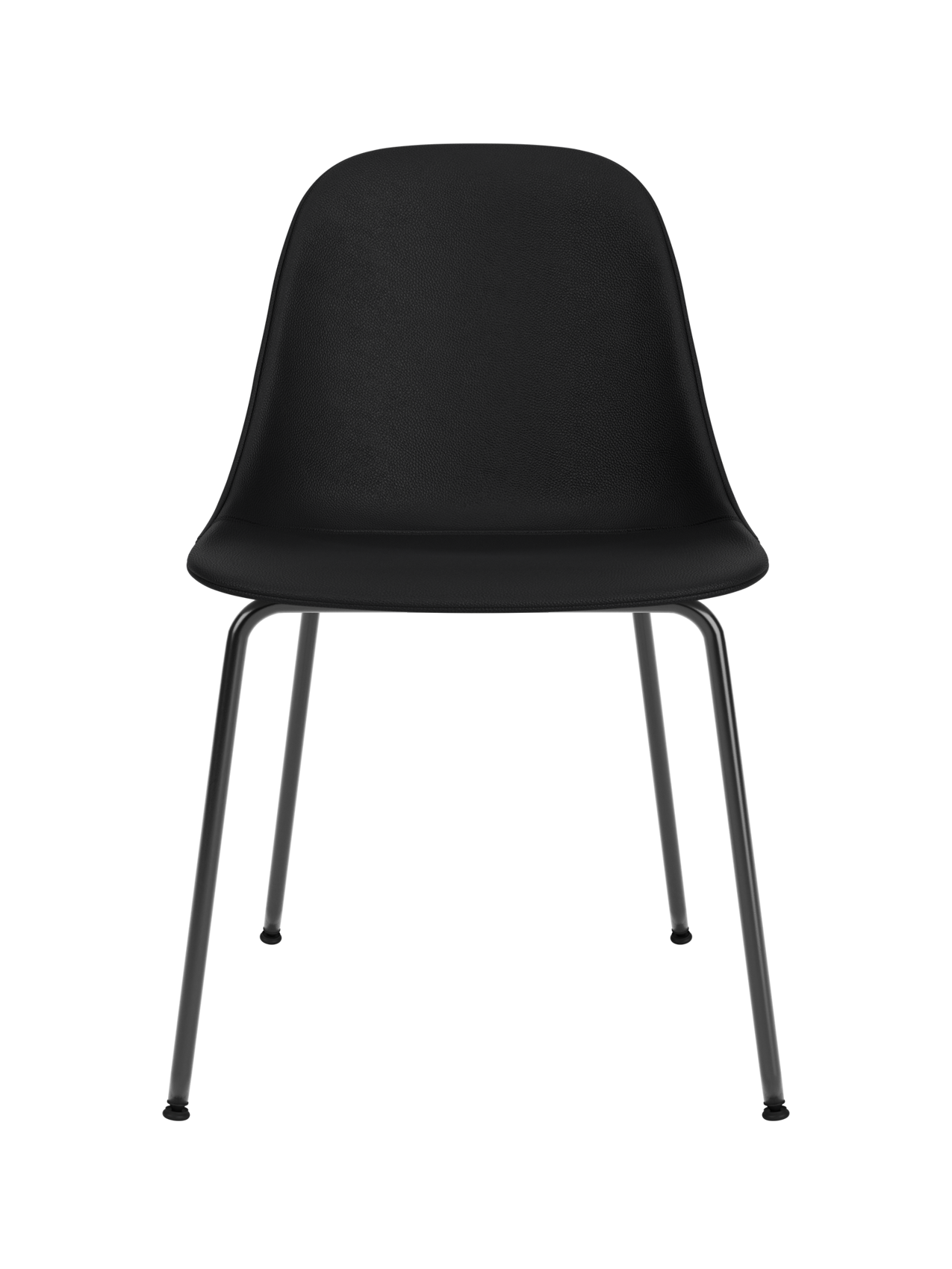 Side Dining Chair, Black Steel Base ¨C Compact Shell, Textile or Leather