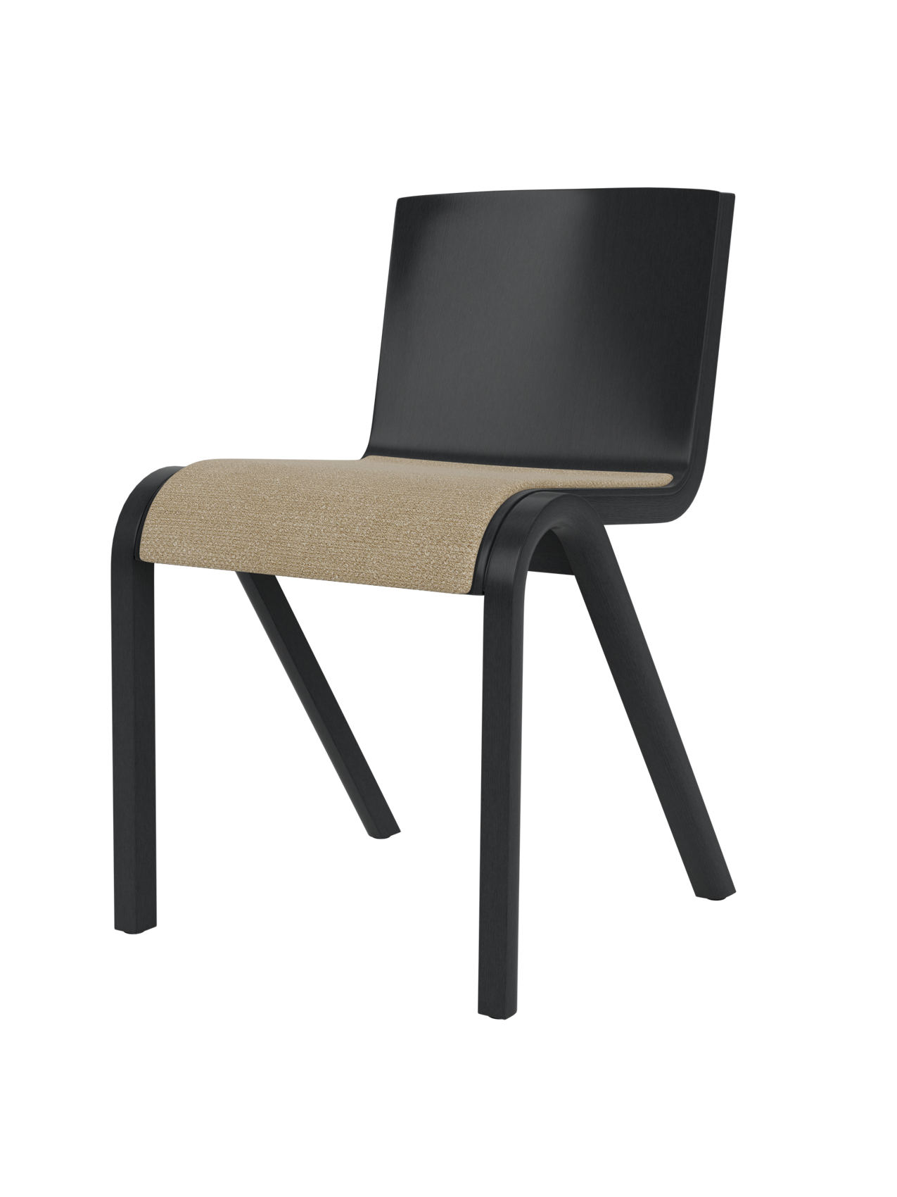 Cantilevered Dining Chair, Upholstered Seat ¨C Oak Veneer, Stackable