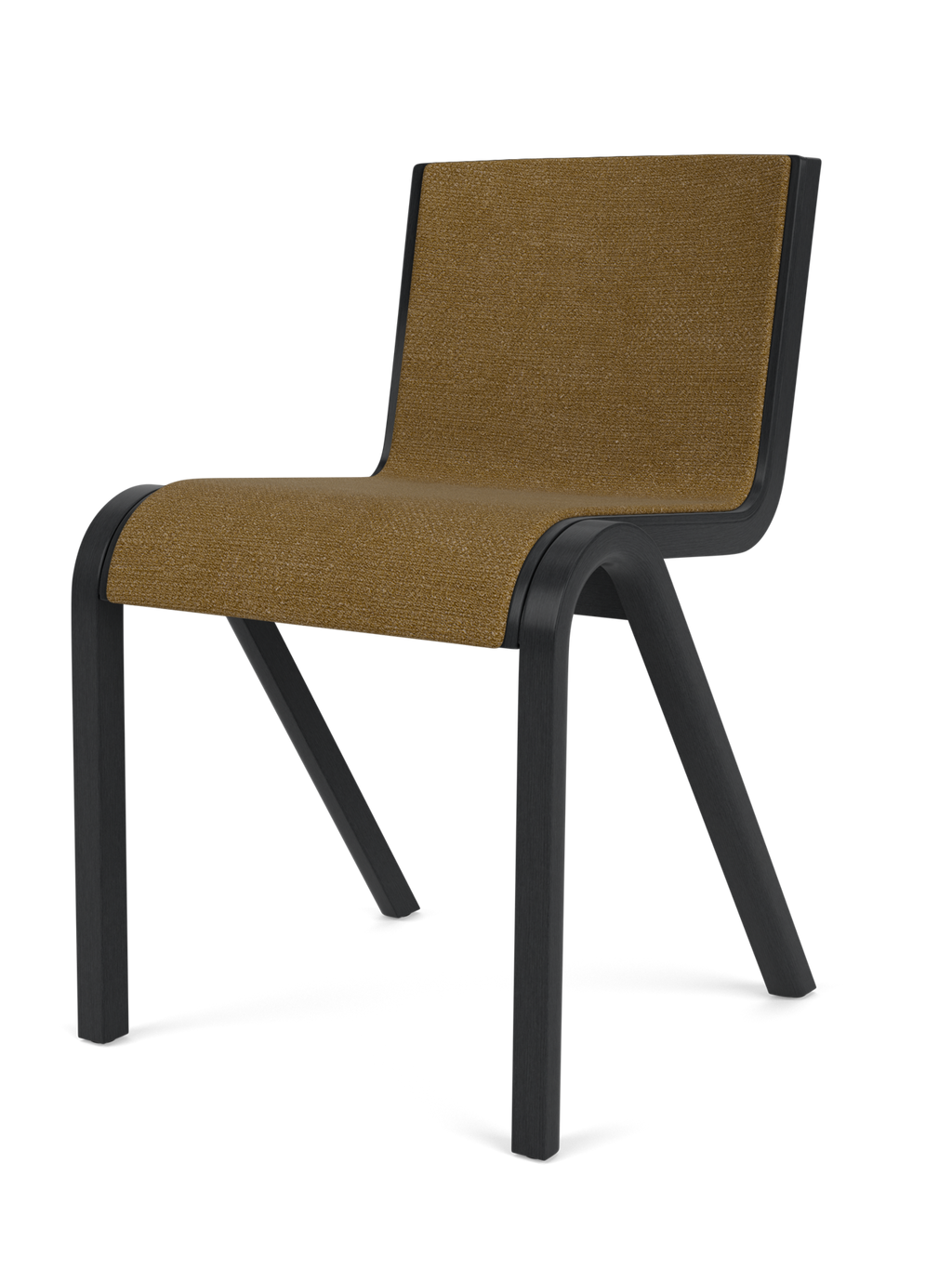 Cantilevered Dining Chair, Front Upholstered ¨C Oak Veneer, Stackable