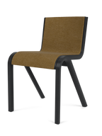 Cantilevered Dining Chair, Front Upholstered ¨C Oak Veneer, Stackable