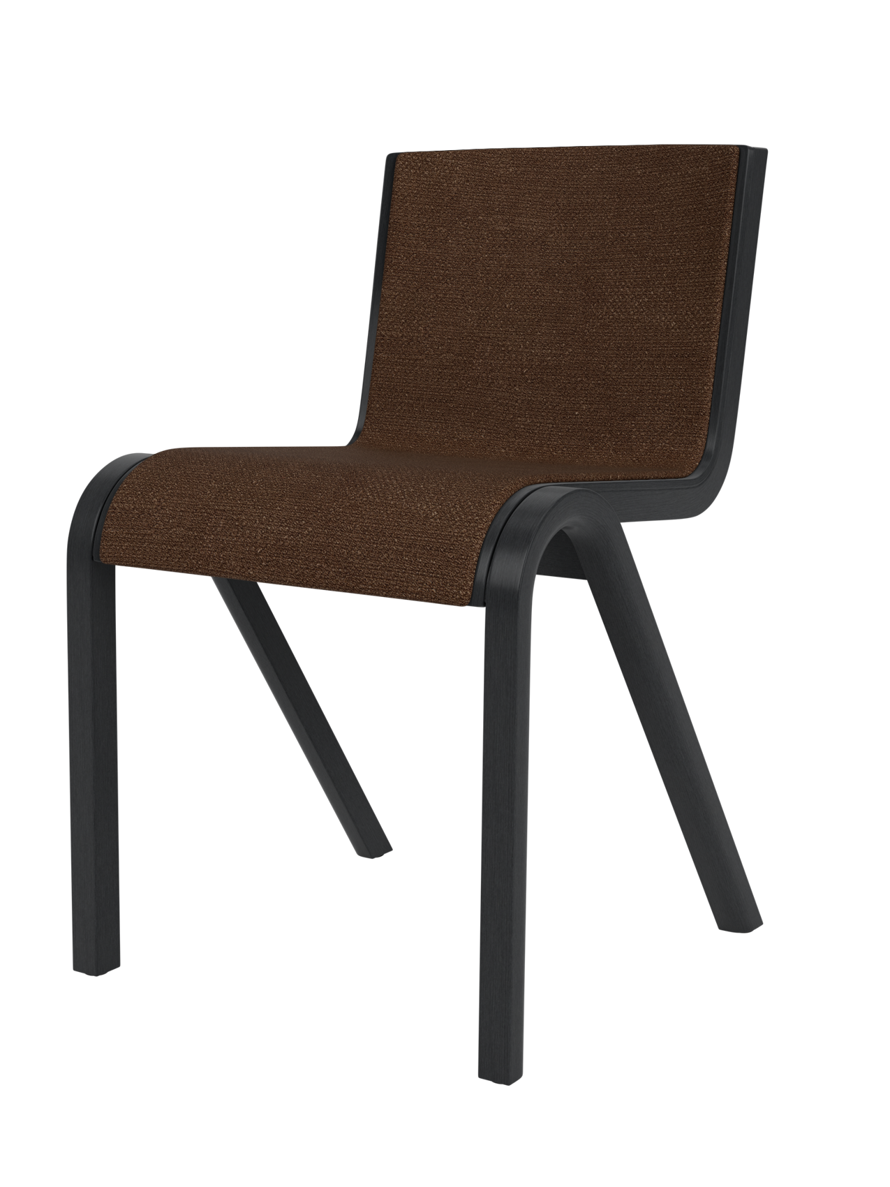 Cantilevered Dining Chair, Front Upholstered ¨C Oak Veneer, Stackable
