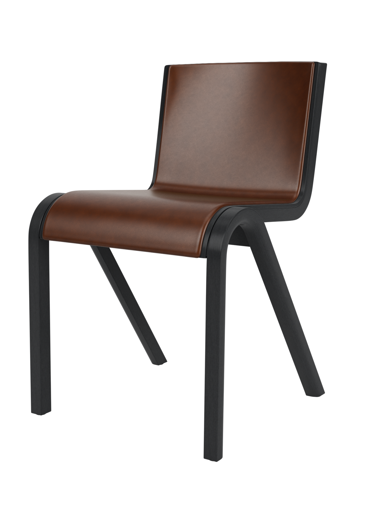 Cantilevered Dining Chair, Front Upholstered ¨C Oak Veneer, Stackable