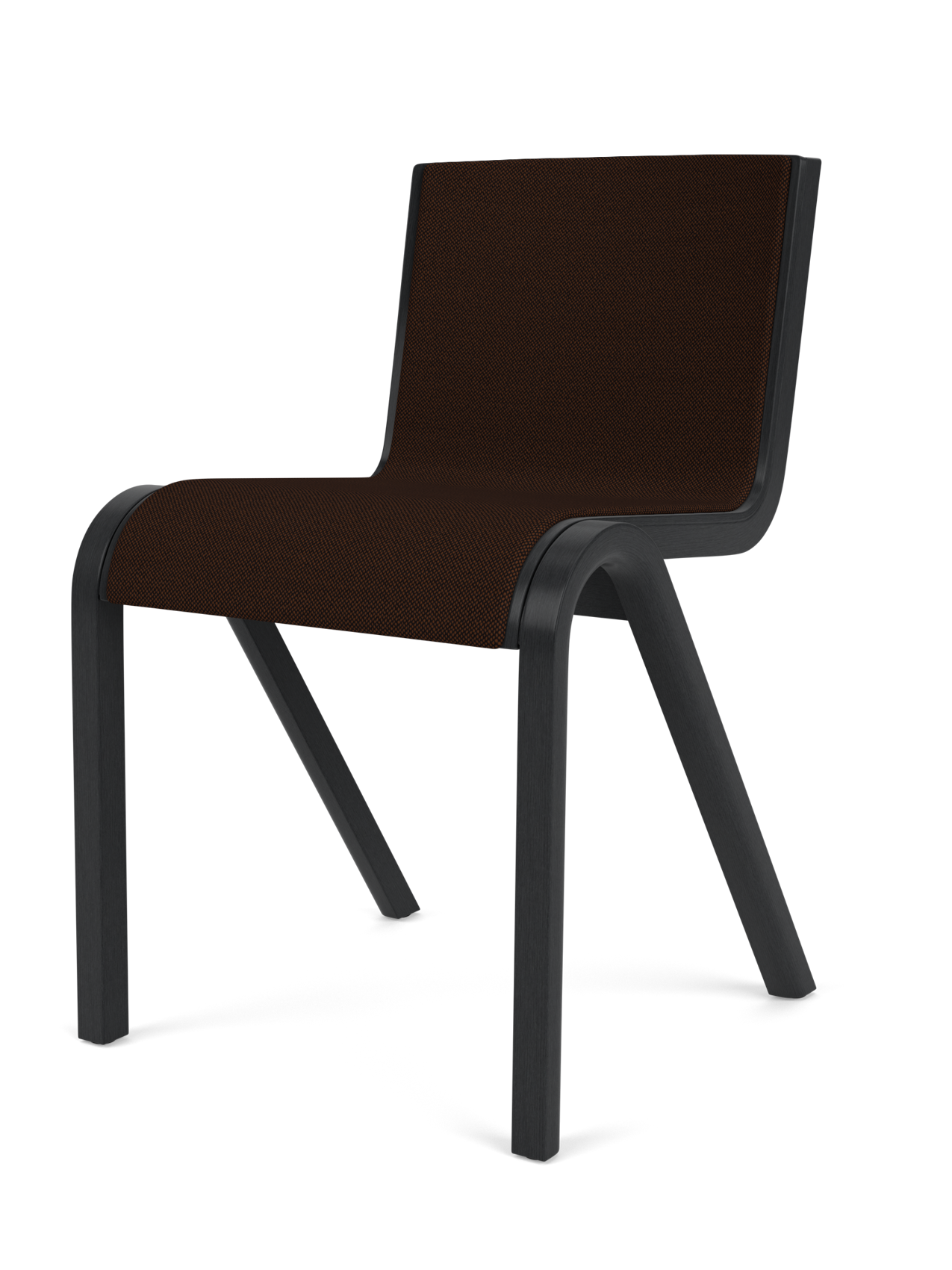 Cantilevered Dining Chair, Front Upholstered ¨C Oak Veneer, Stackable