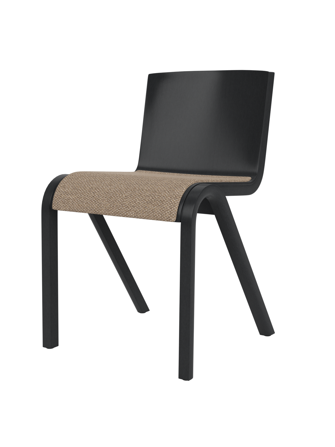 Cantilevered Dining Chair, Upholstered Seat ¨C Oak Veneer, Stackable