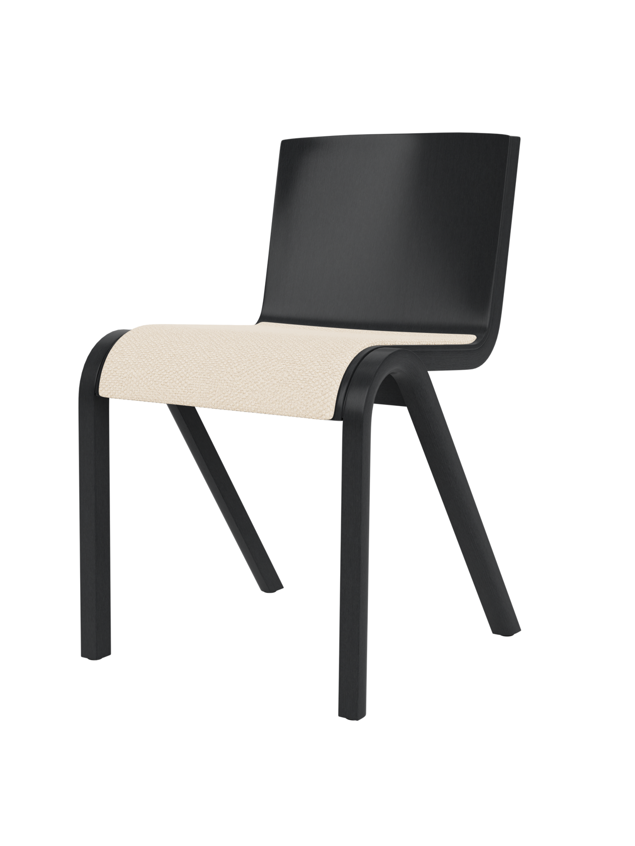Cantilevered Dining Chair, Upholstered Seat ¨C Oak Veneer, Stackable
