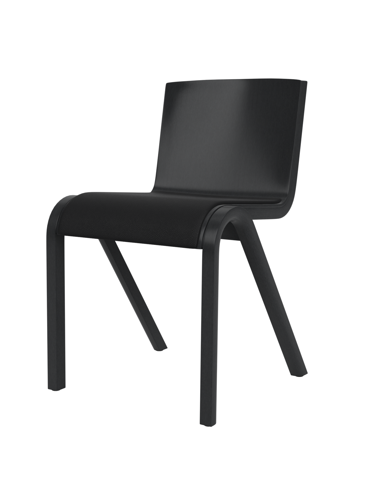 Cantilevered Dining Chair, Upholstered Seat ¨C Oak Veneer, Stackable
